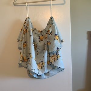 Floral off the shoulder, size S, Black swan